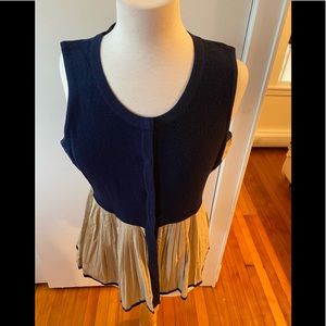 Anthropologie sweater sleeveless pleated top M